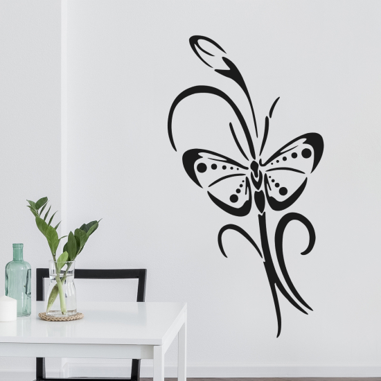 Vinilo Adhesivo Decorativo - Flor Mariposa