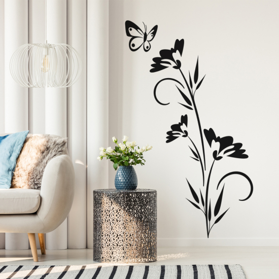 Vinilo Adhesivo Decorativo - Flor Mariposa