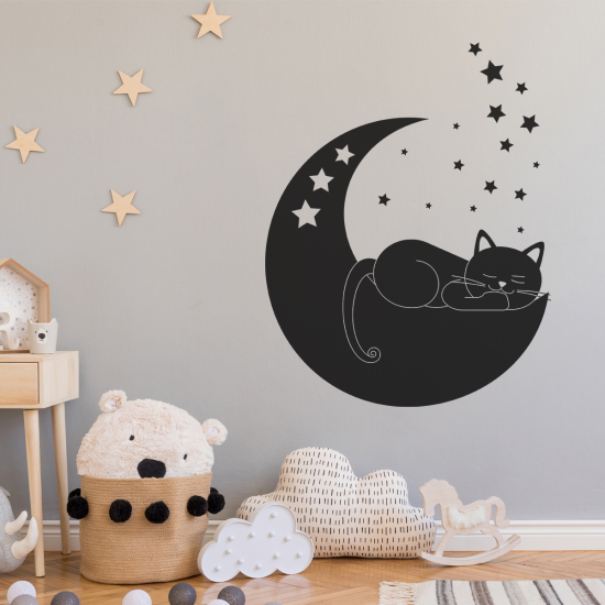 Vinilo Adhesivo Decorativo - Gato Luna