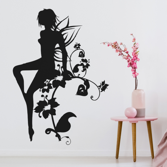 Vinilo Adhesivo Decorativo - Hada Flores