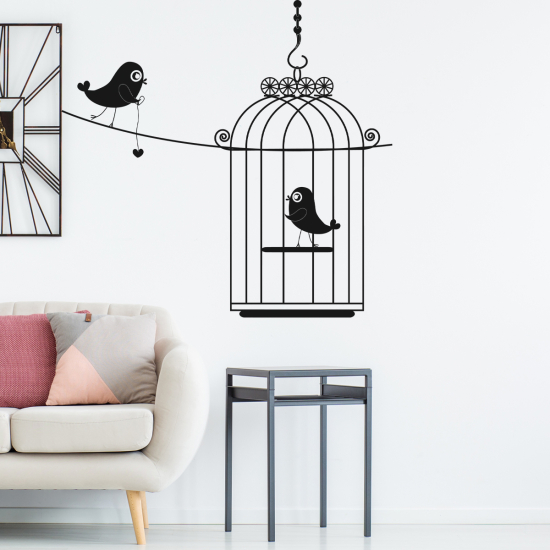 Vinilo Adhesivo Decorativo - Jaula para pájaros