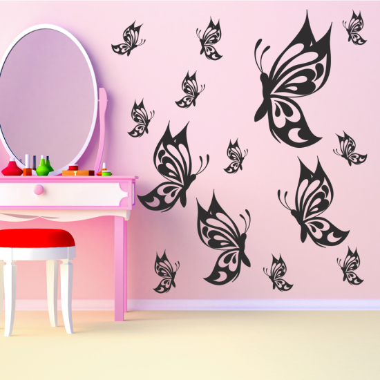 Vinilo Adhesivo Decorativo - Kit 14 Mariposas