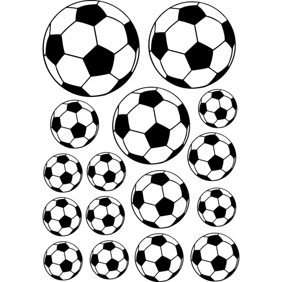 Vinilo Adhesivo Decorativo - Kit 16 Balones de fútbol