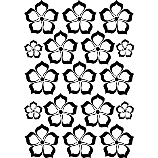 Vinilo Adhesivo Decorativo - Kit 17 Flores
