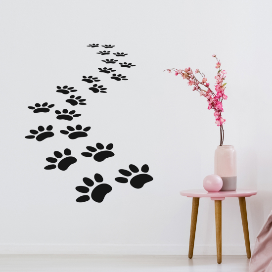 Vinilo Adhesivo Decorativo - Kit 20 Huellas de gatos