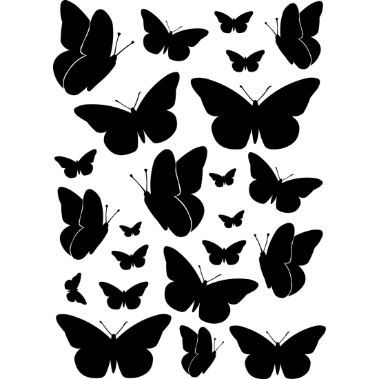 Vinilo Adhesivo Decorativo - Kit 23 Mariposas