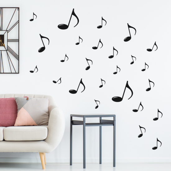 Vinilo Adhesivo Decorativo - Kit 25 Notas de música