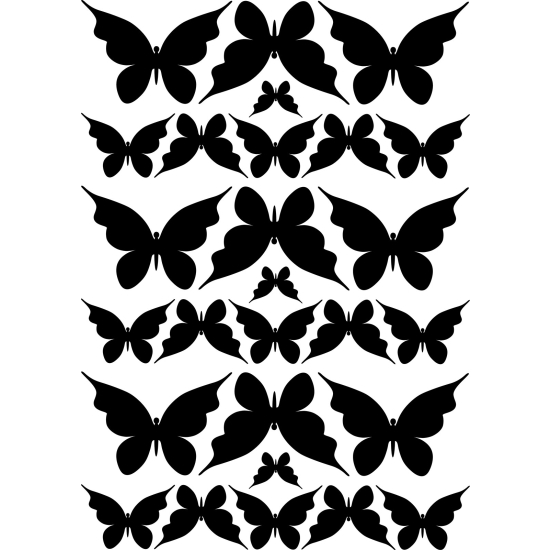 Vinilo Adhesivo Decorativo - Kit 27 Mariposas