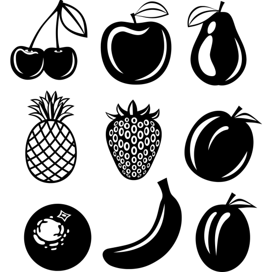 Vinilo Adhesivo Decorativo - Kit 9 Frutas