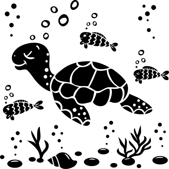 Vinilo Adhesivo Decorativo - Kit marino Tortuga