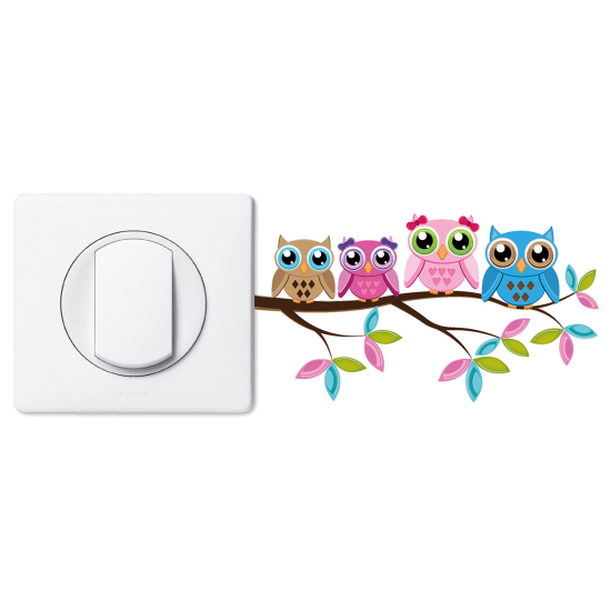 Vinilo Adhesivo Decorativo para interruptores - Búhos