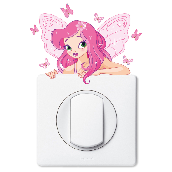 Vinilo Adhesivo Decorativo para interruptores - Hada mariposas