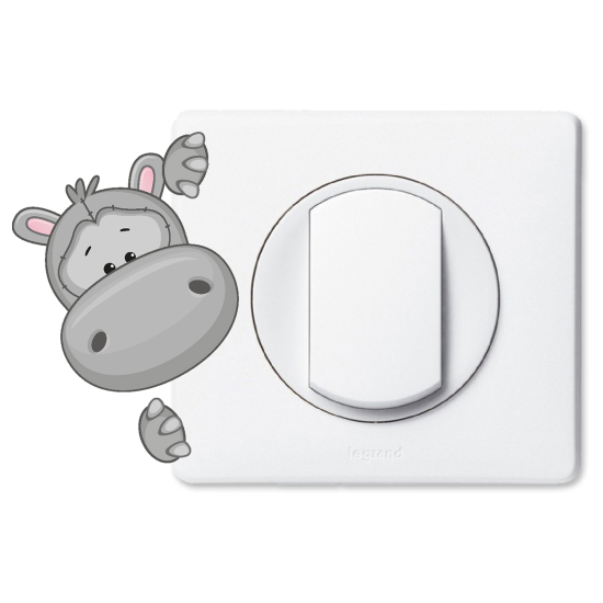 Vinilo Adhesivo Decorativo para interruptores - Hipopótamo