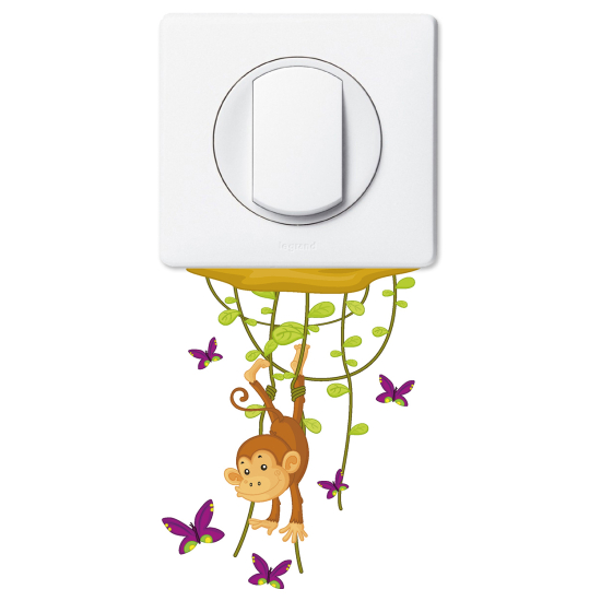 Vinilo Adhesivo Decorativo para interruptores - Mono mariposas