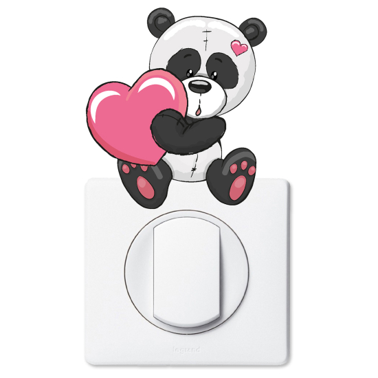 Vinilo Adhesivo Decorativo para interruptores - Osito corazón