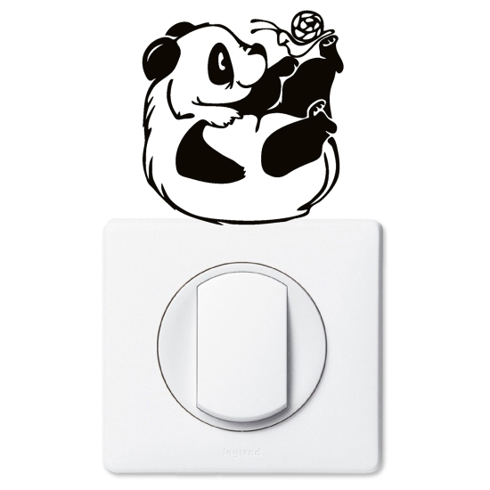 Vinilo Adhesivo Decorativo para interruptores - Panda caracol