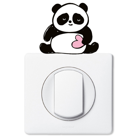 Vinilo Adhesivo Decorativo para interruptores - Panda corazón