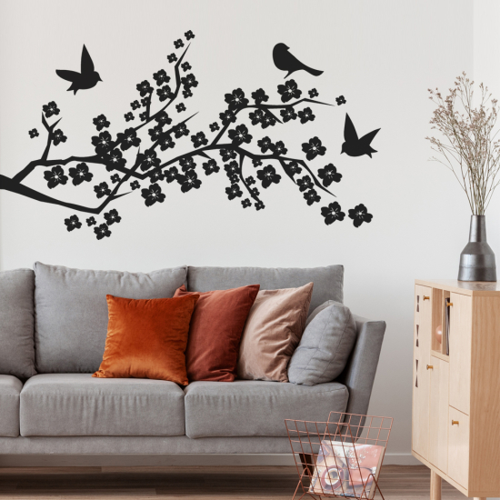 Vinilo Adhesivo Decorativo - Rama Aves