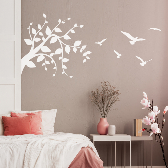 Vinilo Adhesivo Decorativo - Rama Aves