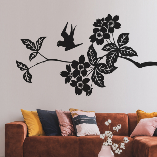 Vinilo Adhesivo Decorativo - Rama floral