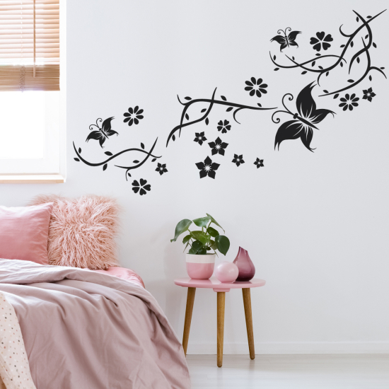 Vinilo Adhesivo Decorativo - Rama Mariposas