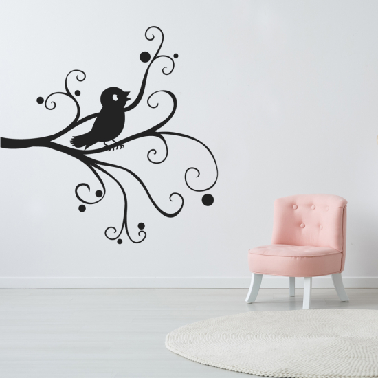 Vinilo Adhesivo Decorativo - Rama Pájaro