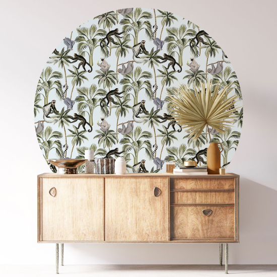 Vinilo Adhesivo Decorativo Redondo - Animales de la jungla