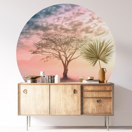 Vinilo Adhesivo Decorativo Redondo - Árbol