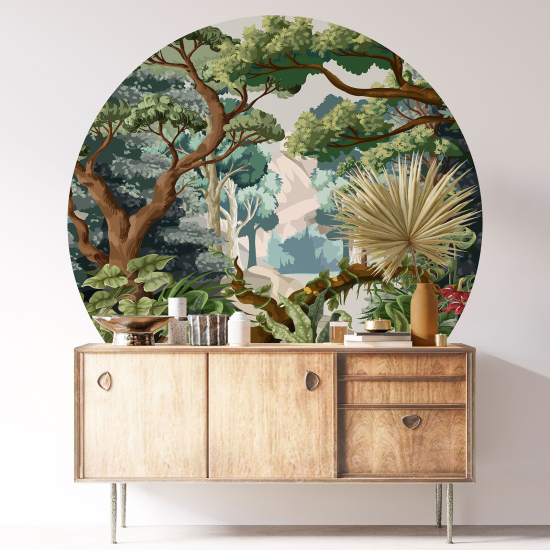 Vinilo Adhesivo Decorativo Redondo - Bosque