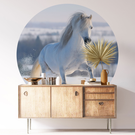 Vinilo Adhesivo Decorativo Redondo - Caballo