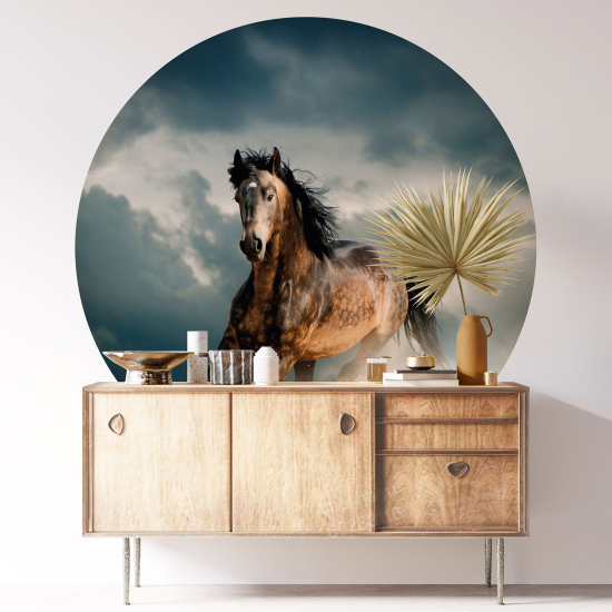Vinilo Adhesivo Decorativo Redondo - Caballo