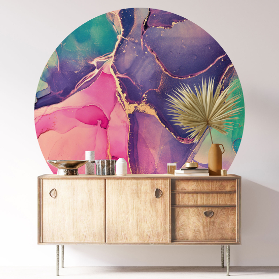 Vinilo Adhesivo Decorativo Redondo - Efecto Marmoleado