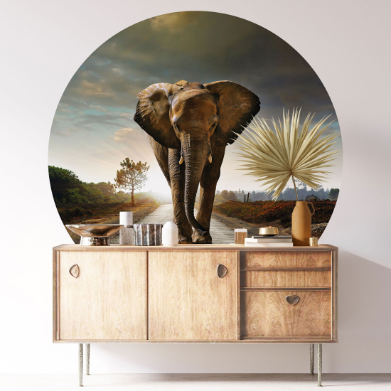 Vinilo Adhesivo Decorativo Redondo - Elefante