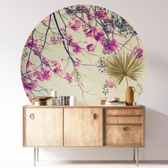 Vinilo Adhesivo Decorativo Redondo - Flores