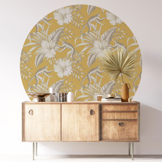 Vinilo Adhesivo Decorativo Redondo - Flores Animales