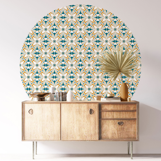 Vinilo Adhesivo Decorativo Redondo - Flores Mosaico