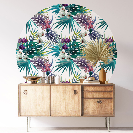 Vinilo Adhesivo Decorativo Redondo - Motivo botánico