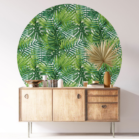 Vinilo Adhesivo Decorativo Redondo - Motivo botánico