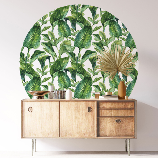 Vinilo Adhesivo Decorativo Redondo - Motivo botánico