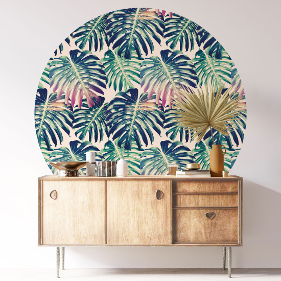 Vinilo Adhesivo Decorativo Redondo - Motivo botánico