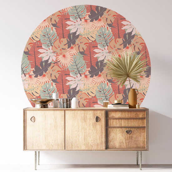 Vinilo Adhesivo Decorativo Redondo - Motivo botánico