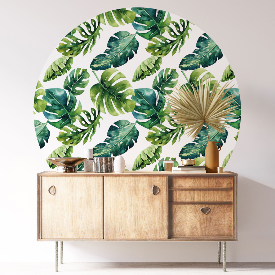 Vinilo Adhesivo Decorativo Redondo - Motivo botánico