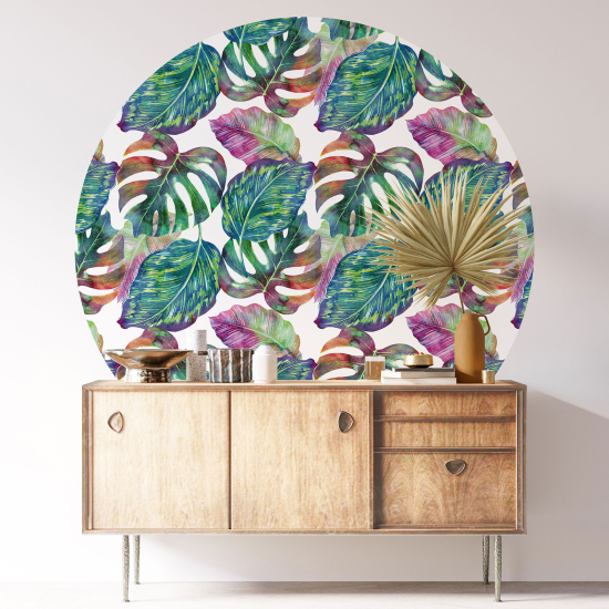 Vinilo Adhesivo Decorativo Redondo - Motivo botánico