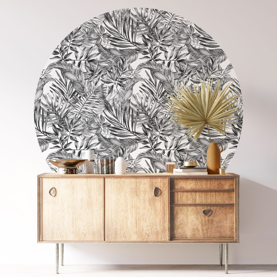 Vinilo Adhesivo Decorativo Redondo - Motivo botánico