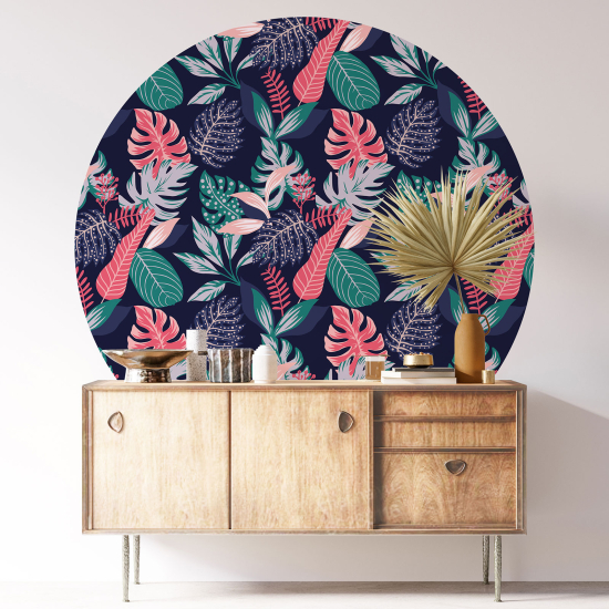 Vinilo Adhesivo Decorativo Redondo - Motivo botánico