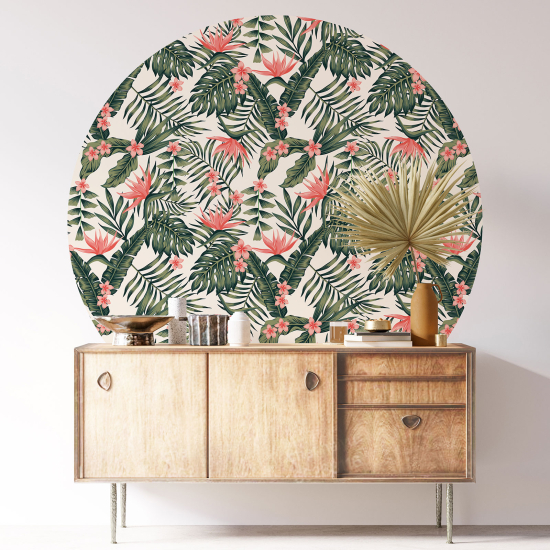 Vinilo Adhesivo Decorativo Redondo - Motivo botánico