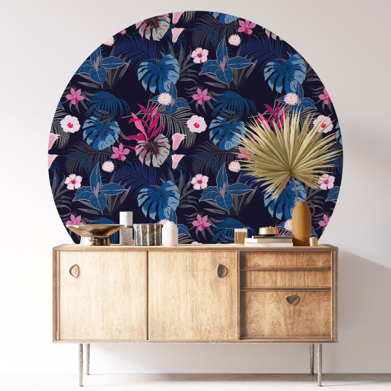 Vinilo Adhesivo Decorativo Redondo - Motivo botánico