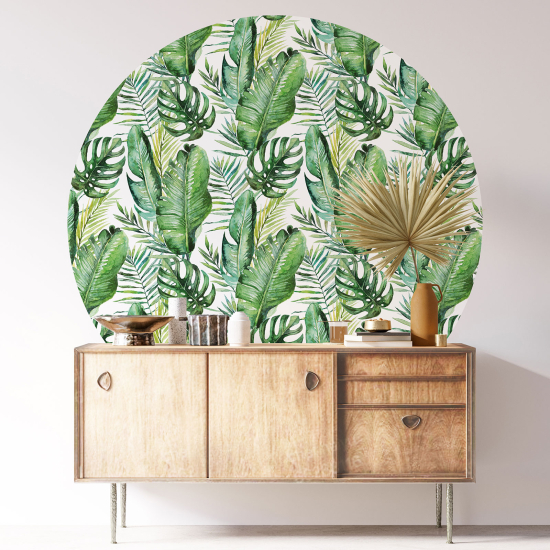 Vinilo Adhesivo Decorativo Redondo - Motivo botánico