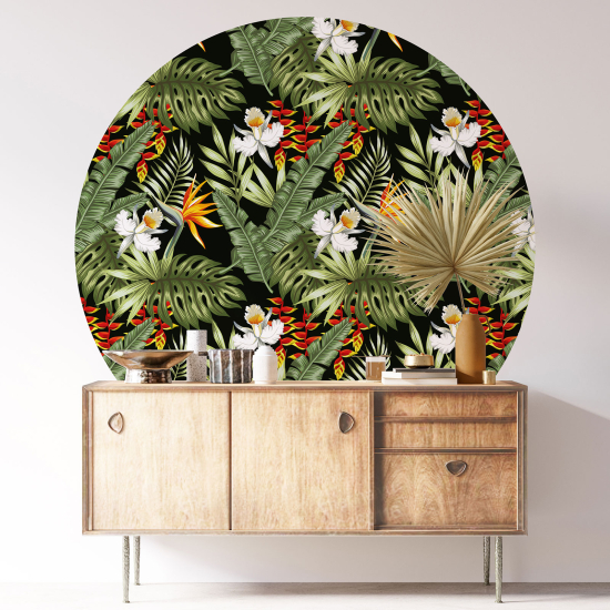 Vinilo Adhesivo Decorativo Redondo - Motivo botánico