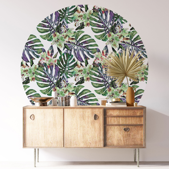 Vinilo Adhesivo Decorativo Redondo - Motivo botánico